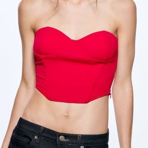 ZARA Hot Pink Strapless Bustier, Small